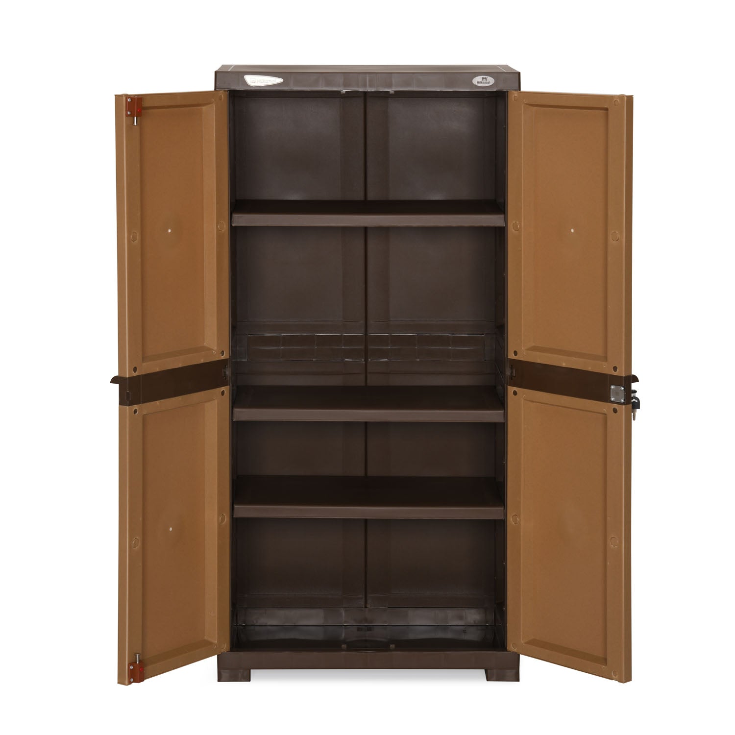 Nilkamal Freedom Mini Medium (FMM) Plastic Cabinet/Bookshelf (Sandy & Dark Brown) - Nilkamal | VK Furniture & Electronics Mangalore