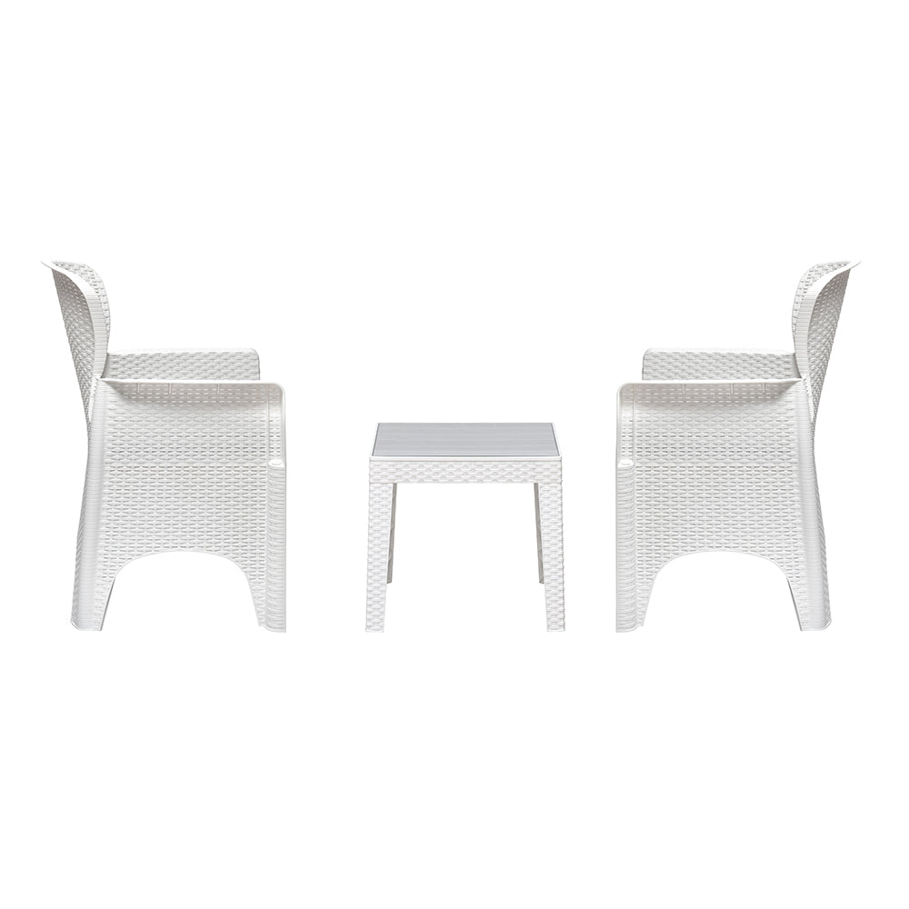 Nilkamal Breeze Outdoor Set of 1 Center Table with Glass and 2 Chairs with Cushion - Nilkamal | VK Furniture & Electronics Mangalore
