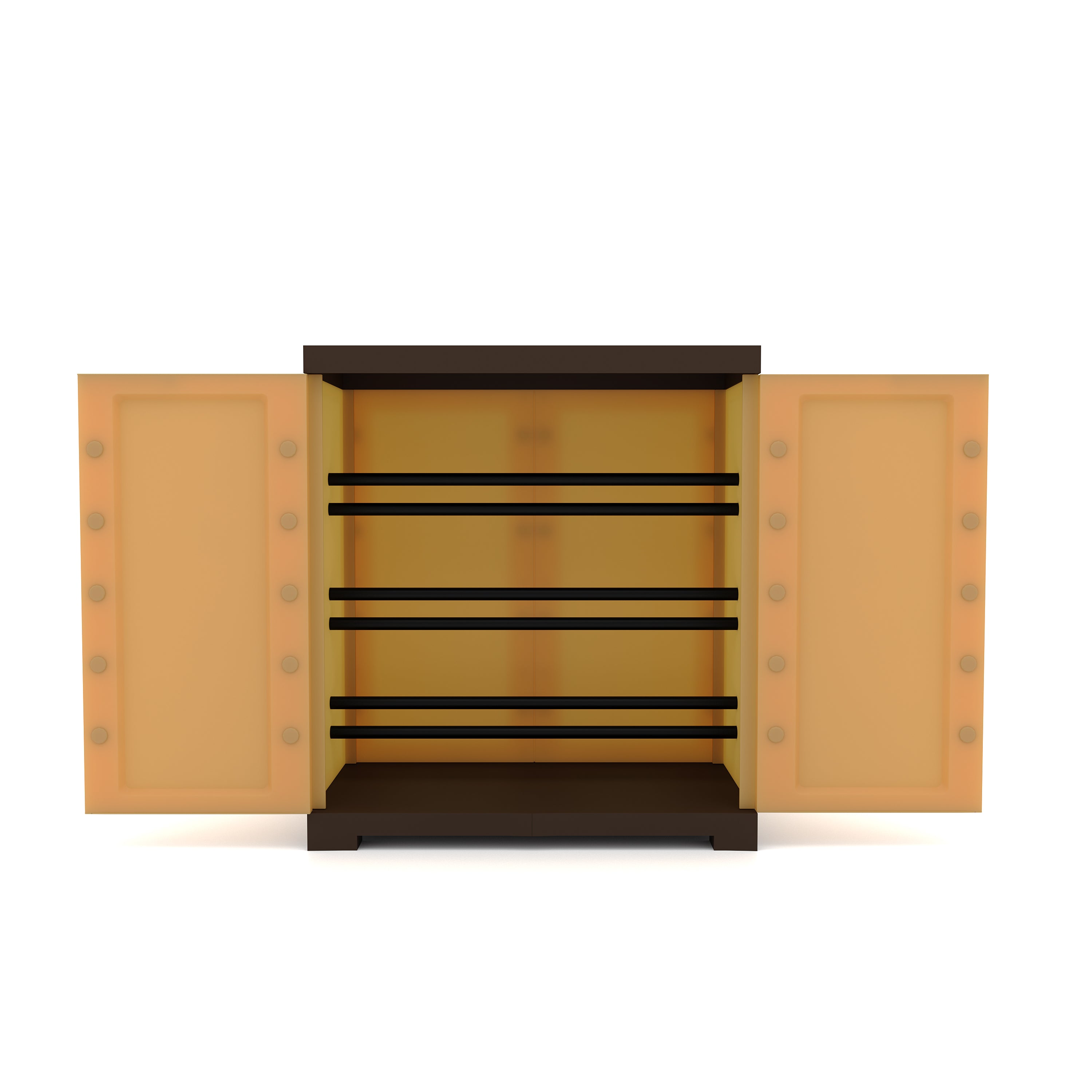 Nilkamal Freedom Mini 09 (FMSC09) Plastic Shoe Cabinet (Sandy Brown / Dark Brown) - Nilkamal | VK Furniture & Electronics Mangalore