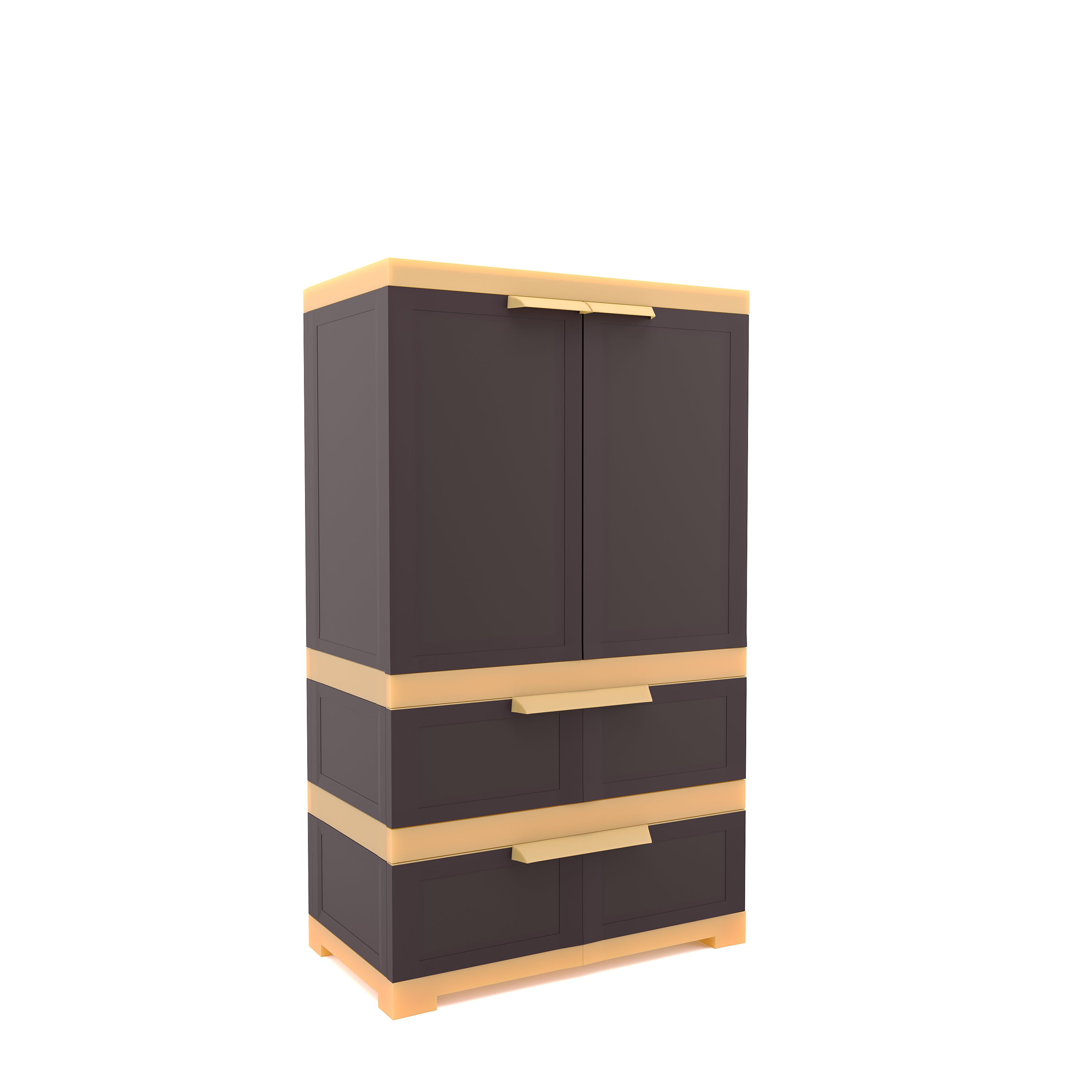 Nilkamal Freedom FMDR 2B Plastic Storage Cabinet with 2 Drawer (Weathered Brown / Biscuit) - Nilkamal | VK Furniture & Electronics Mangalore