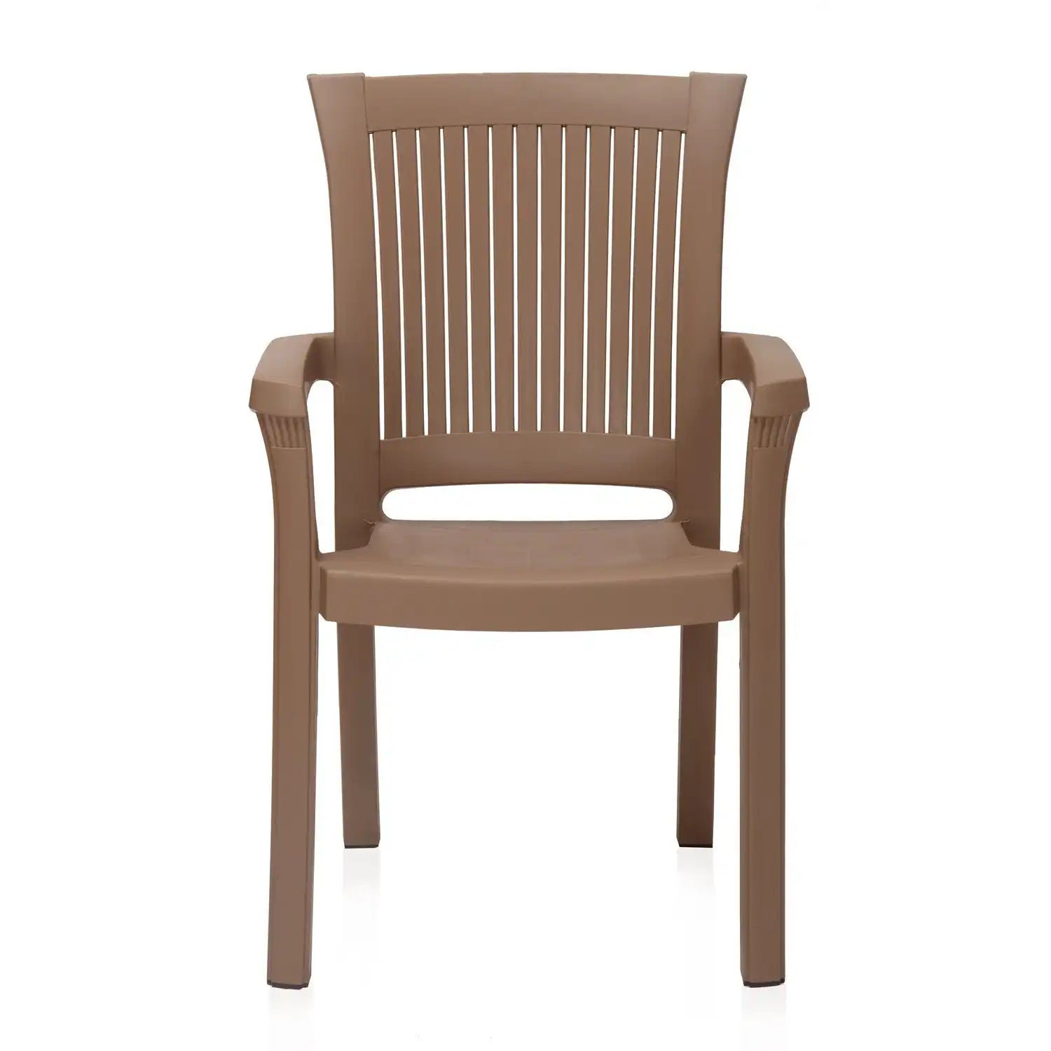 Nilkamal Platinum Premium Plastic Arm Chair (Rattan Dark Beige) - Nilkamal | VK Furniture & Electronics Mangalore