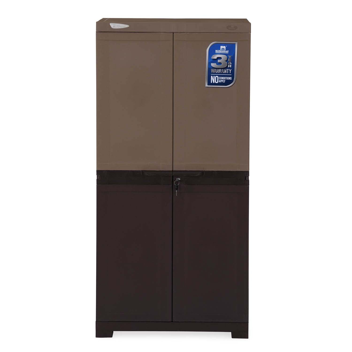 Nilkamal Freedom (FMSC18D) Plastic Shoe Cabinet (Rattan Dark Beige & Weather Brown) - Nilkamal | VK Furniture & Electronics Mangalore