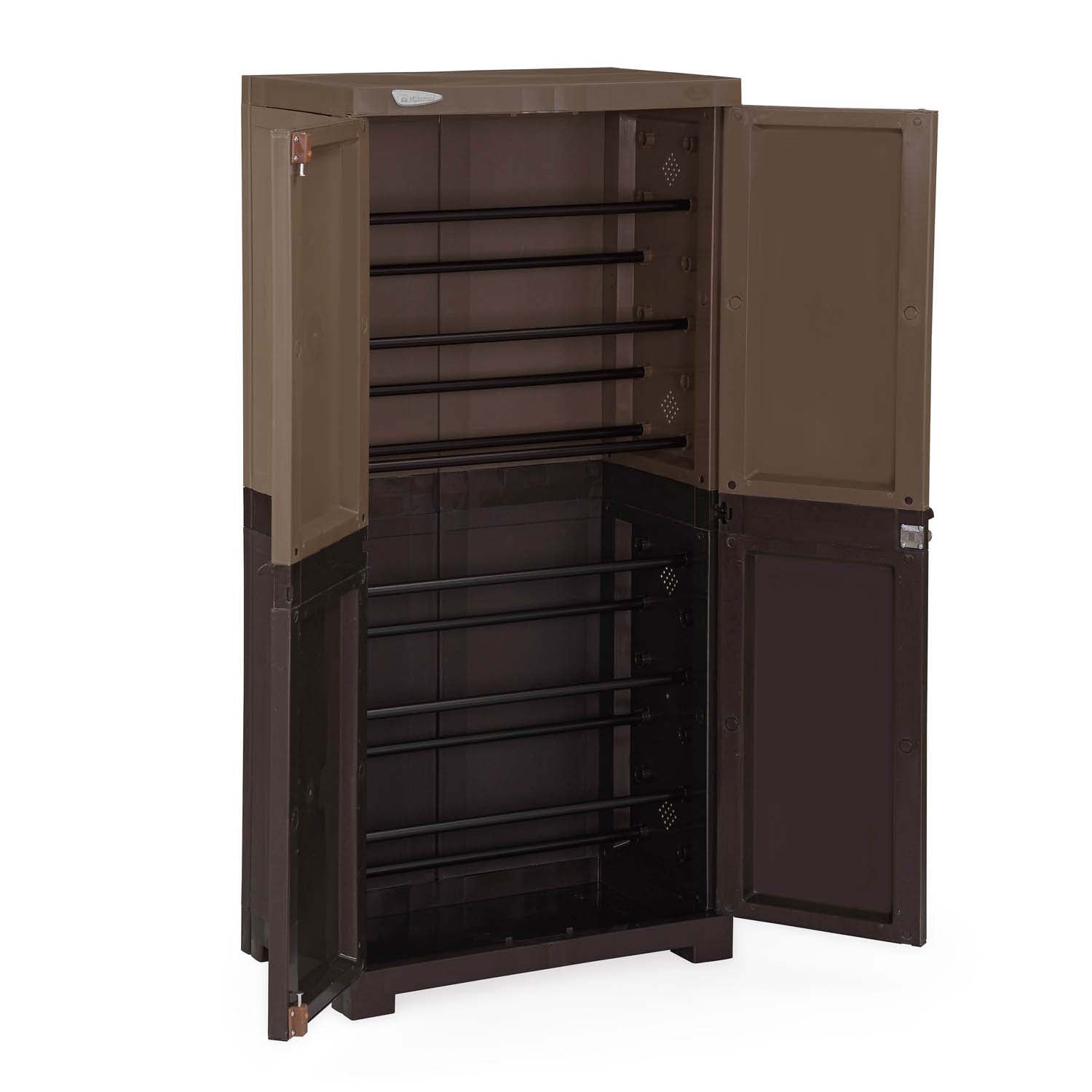Nilkamal Freedom (FMSC18D) Plastic Shoe Cabinet (Rattan Dark Beige & Weather Brown) - Nilkamal | VK Furniture & Electronics Mangalore