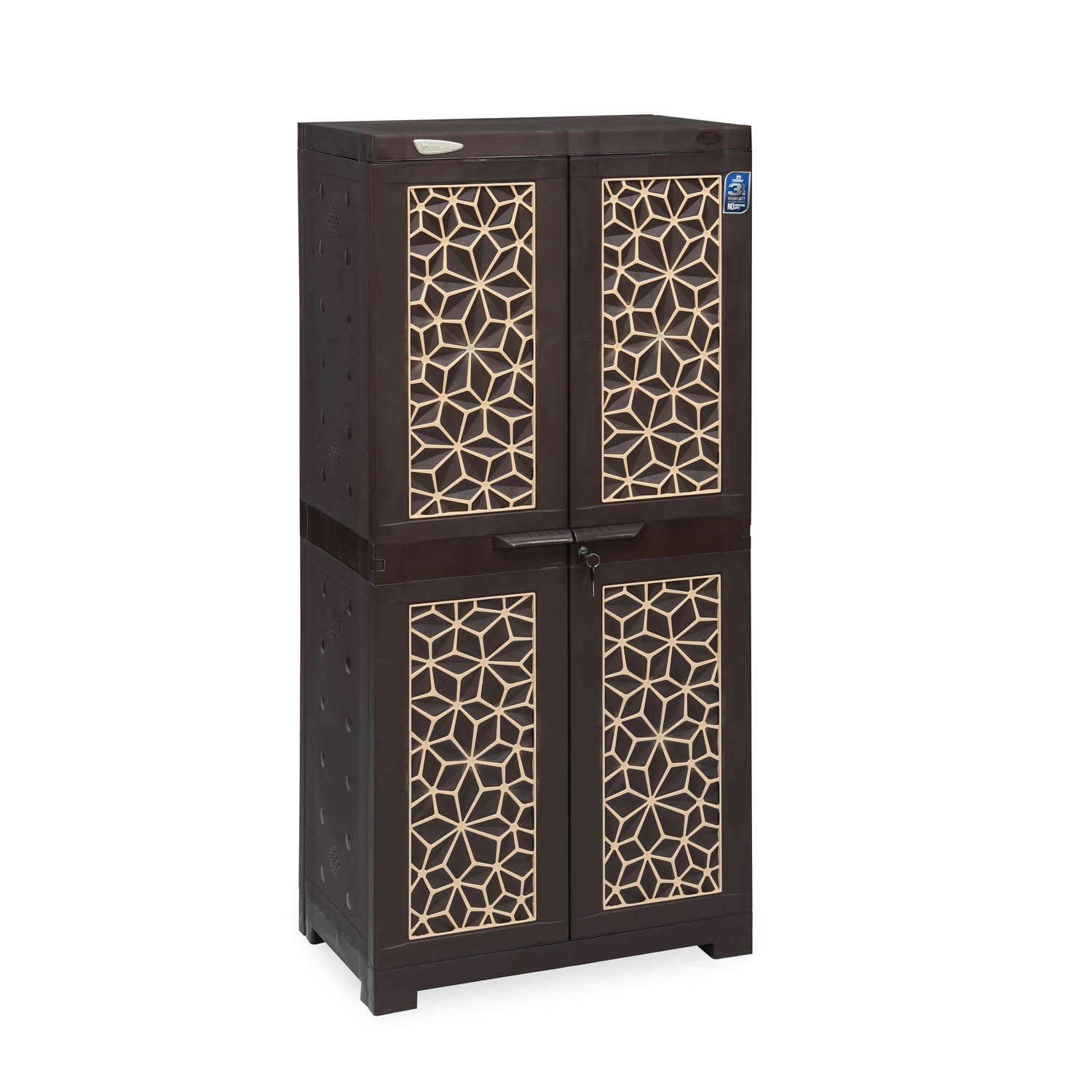 Nilkamal Freedom Star (FMSC18STR) Plastic Shoe Cabinet (Weather Brown & Biscuit) - Nilkamal | VK Furniture & Electronics Mangalore