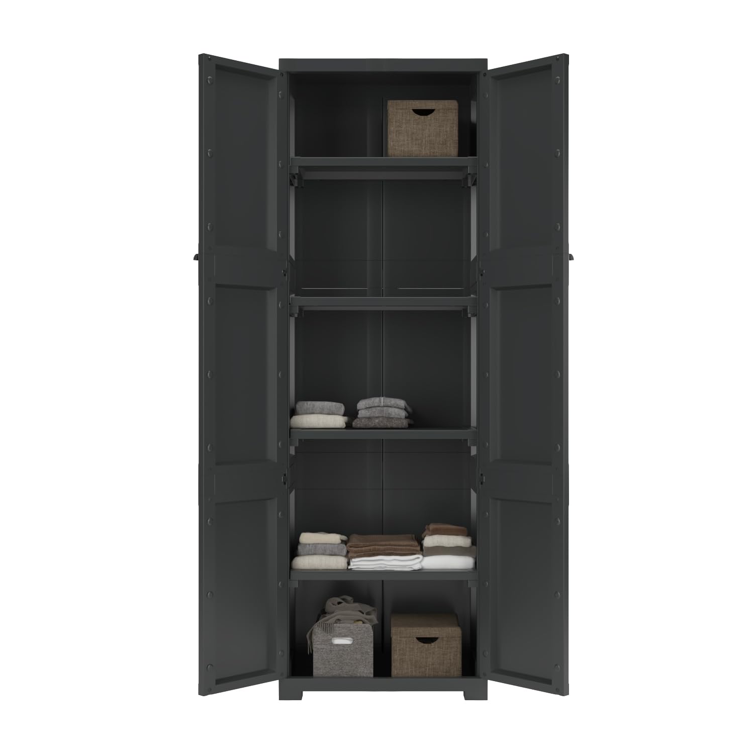 Nilkamal Freedom Large (FML) Plastic Storage Cabinet (Charcoal Grey) - Nilkamal | VK Furniture & Electronics Mangalore