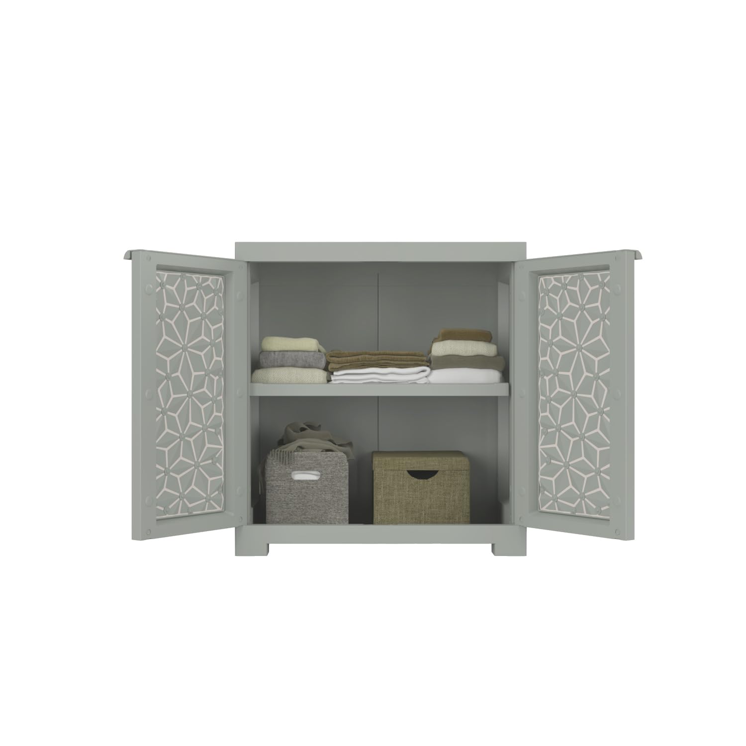 Nilkamal Freedom Star Small (FMSSTAR) Plastic Storage Cabinet (Haze Grey & Milky White) - Nilkamal | VK Furniture & Electronics Mangalore