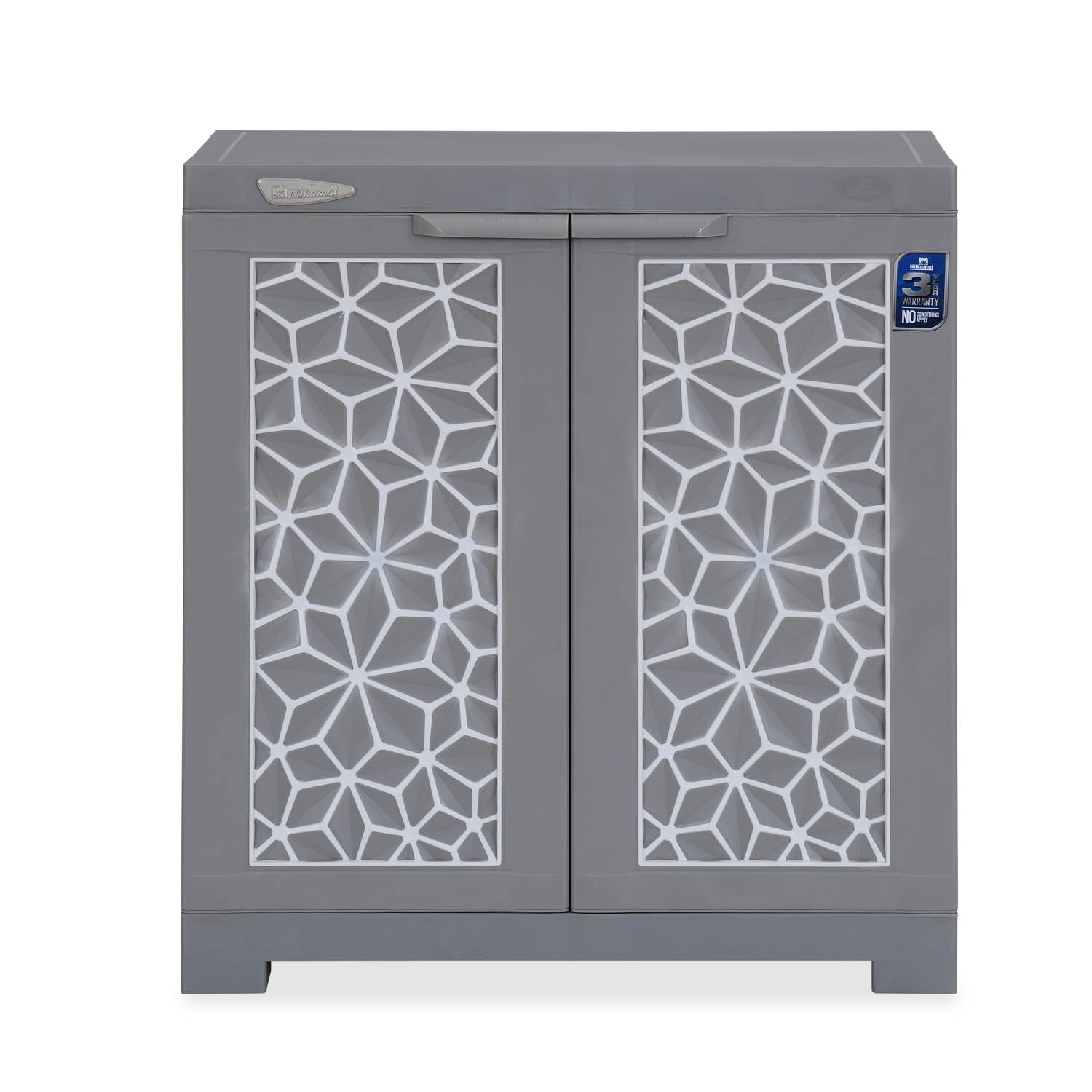 Nilkamal Freedom Star (FMSC09STR) Plastic Shoe Cabinet (Haze Grey & Milky White) - Nilkamal | VK Furniture & Electronics Mangalore