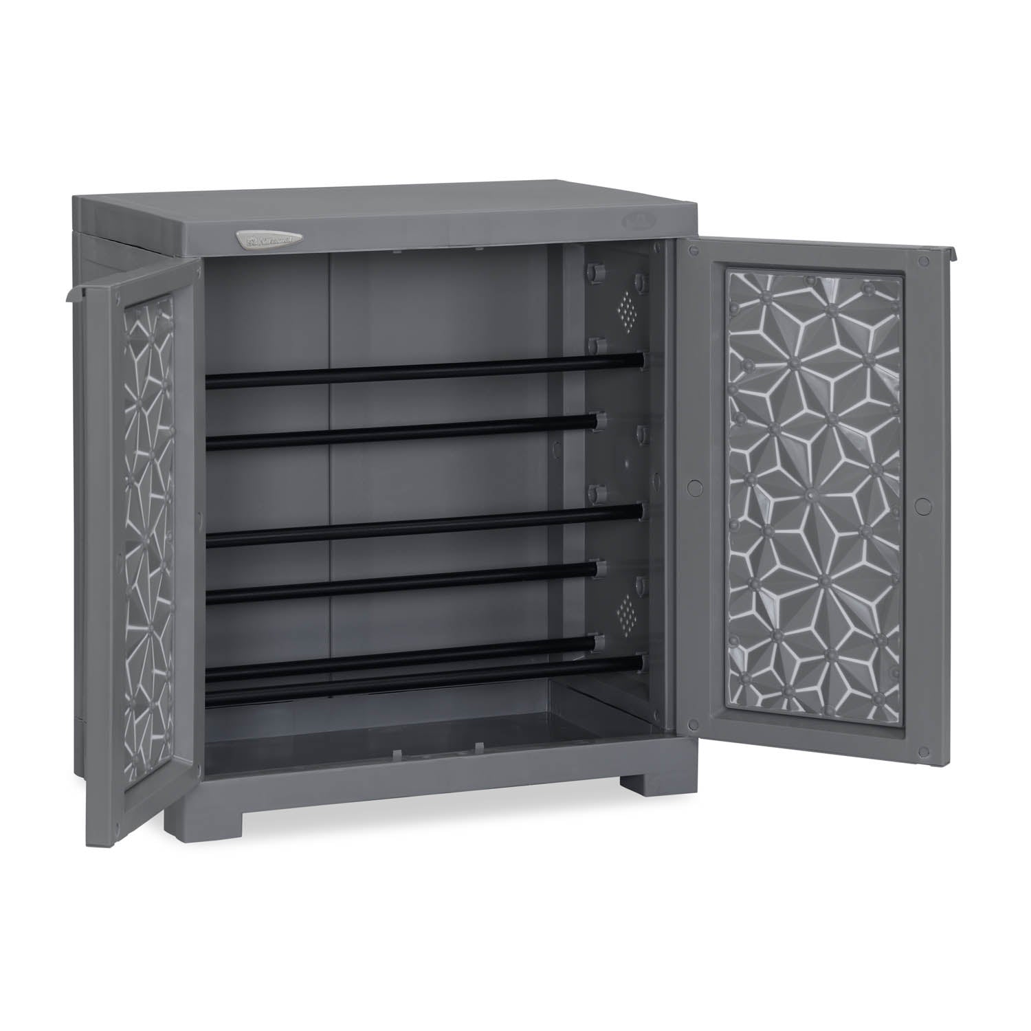Nilkamal Freedom Star (FMSC09STR) Plastic Shoe Cabinet (Haze Grey & Milky White) - Nilkamal | VK Furniture & Electronics Mangalore