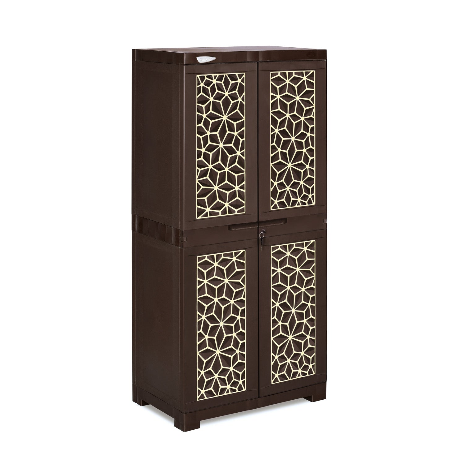 Nilkamal Freedom Mini Medium (FMM) Star Plastic Storage Cabinet (Weathered Brown & Biscuit) - Nilkamal | VK Furniture & Electronics Mangalore