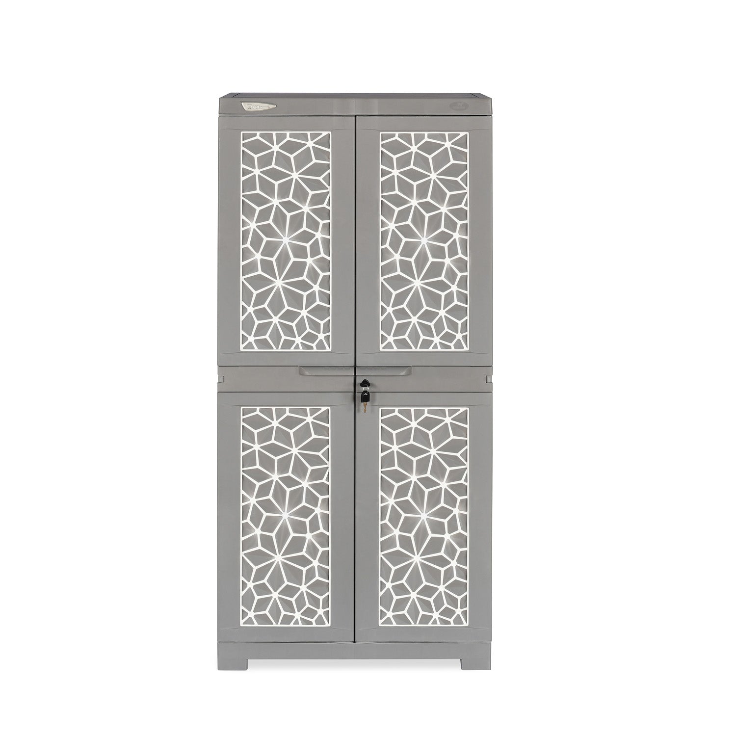 Nilkamal Freedom Mini Medium (FMM) Star Plastic Storage Cabinet (Haze Grey & Milky White) - Nilkamal | VK Furniture & Electronics Mangalore