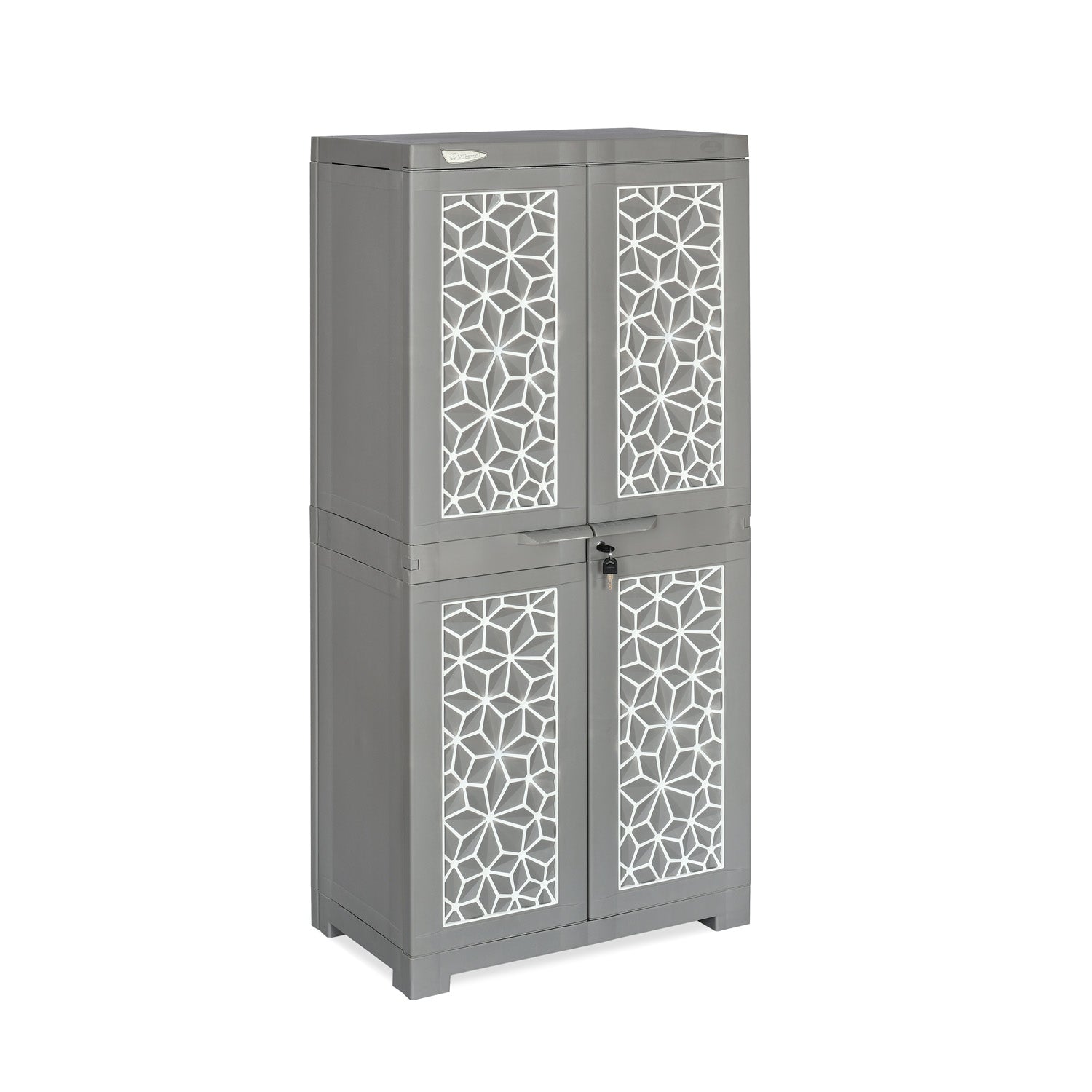 Nilkamal Freedom Mini Medium (FMM) Star Plastic Storage Cabinet (Haze Grey & Milky White) - Nilkamal | VK Furniture & Electronics Mangalore