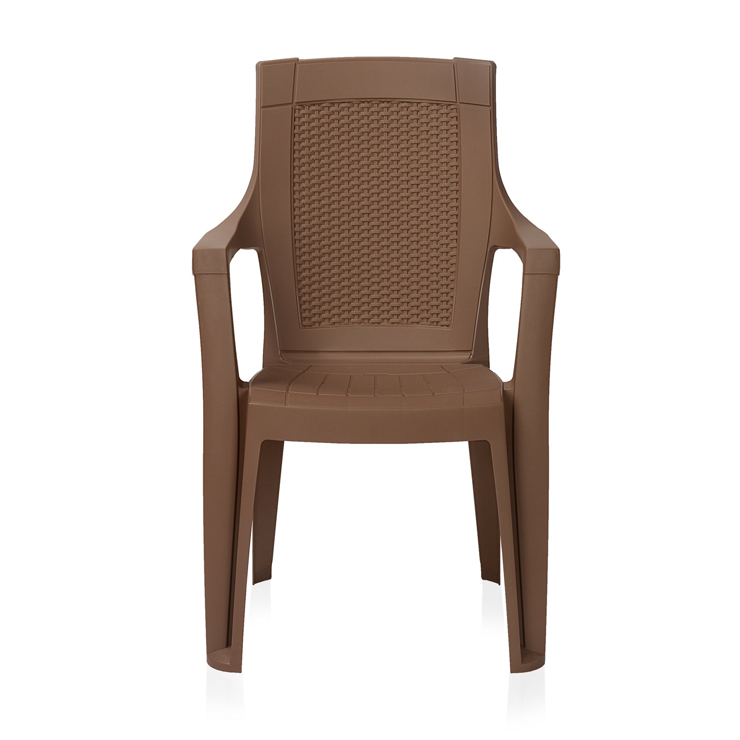Nilkamal Mystique Plastic Arm Chair (Rattan Dark Beige) - Nilkamal | VK Furniture & Electronics Mangalore