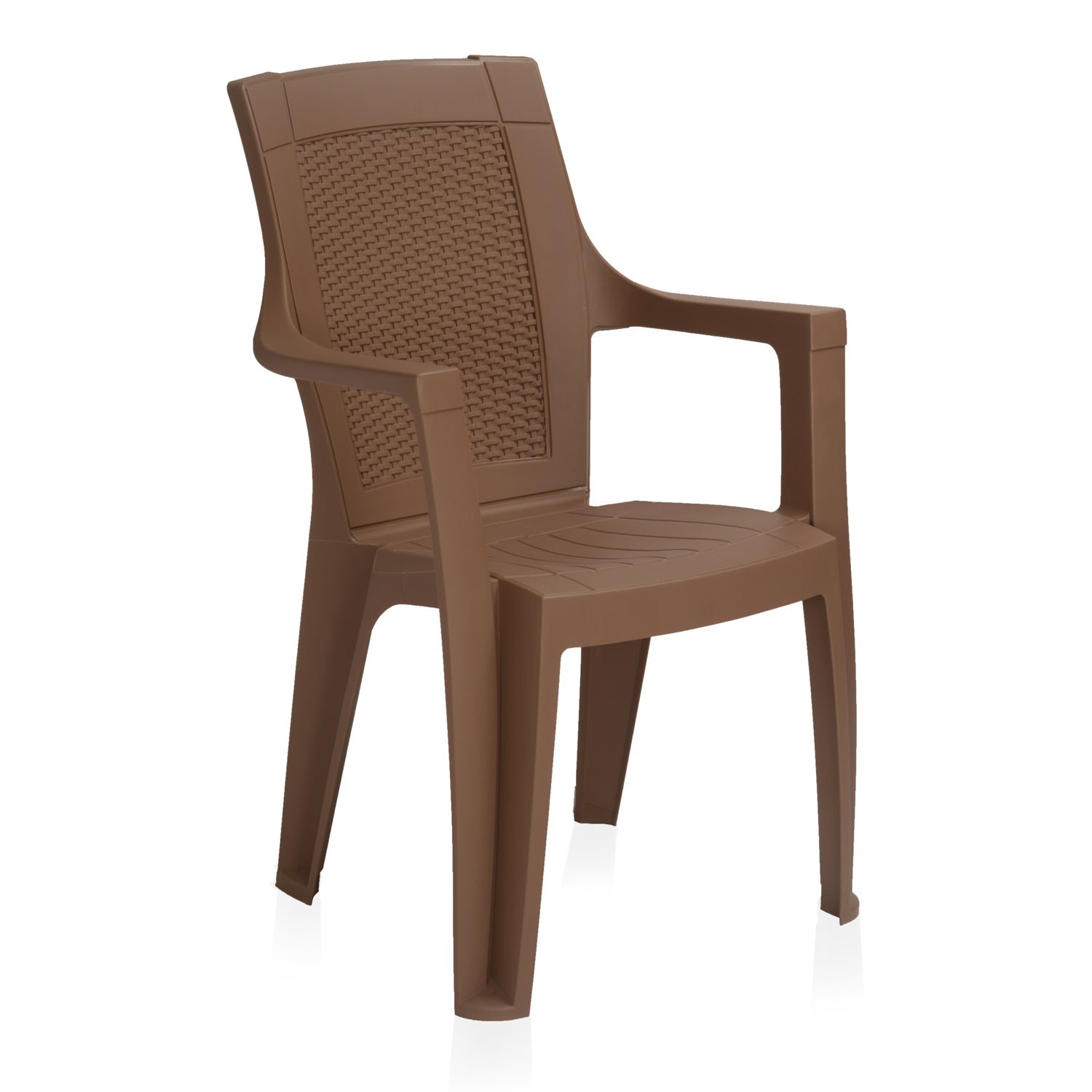 Nilkamal Mystique Plastic Arm Chair (Rattan Dark Beige) - Nilkamal | VK Furniture & Electronics Mangalore