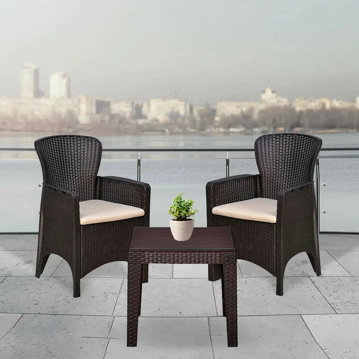 Nilkamal Breeze 2 Seater Balcony Sofa set with Center Table with Glass - Nilkamal | VK Furniture & Electronics Mangalore