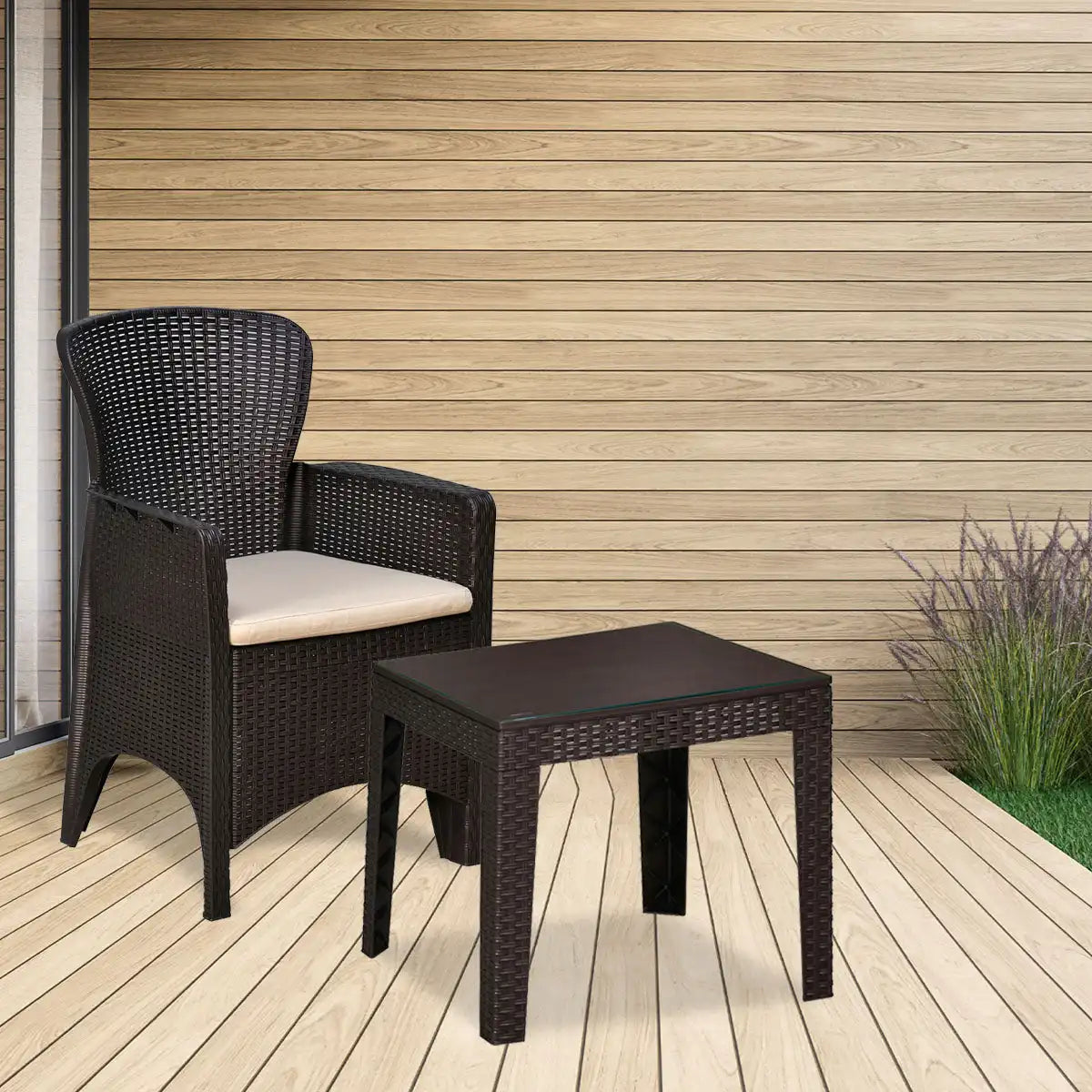 Nilkamal Breeze 2 Seater Balcony Sofa set with Center Table with Glass - Nilkamal | VK Furniture & Electronics Mangalore