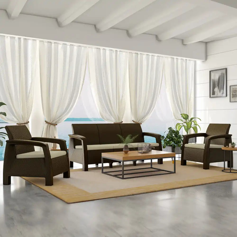 Nilkamal Goa Sofa Set with Cushion (3+1+1 Seater)