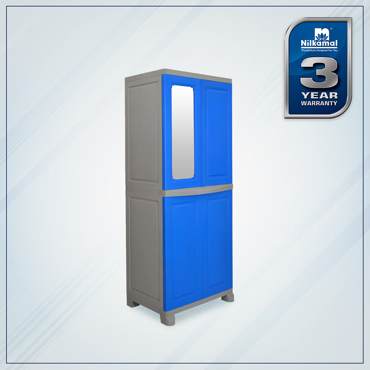 Nilkamal Freedom Big 1 (FB1M) Plastic Storage Cabinet with Mirror (Deep Blue & Grey) - Nilkamal | VK Furniture & Electronics Mangalore