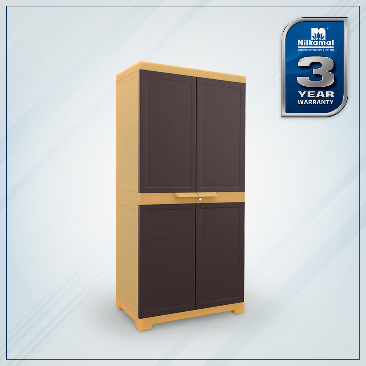 Nilkamal Freedom Mini Medium (FMM) Plastic Storage Cabinet/Bookshelf (Weathered Brown / Biscuit) - Nilkamal | VK Furniture & Electronics Mangalore