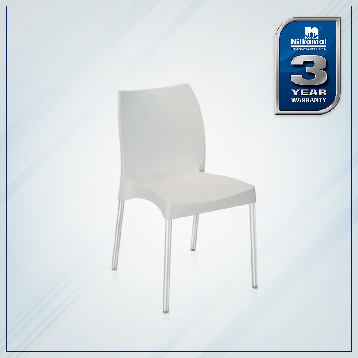Nilkamal Novella 07 Plastic Armless Chair (Milky White) - Nilkamal | VK Furniture & Electronics Mangalore