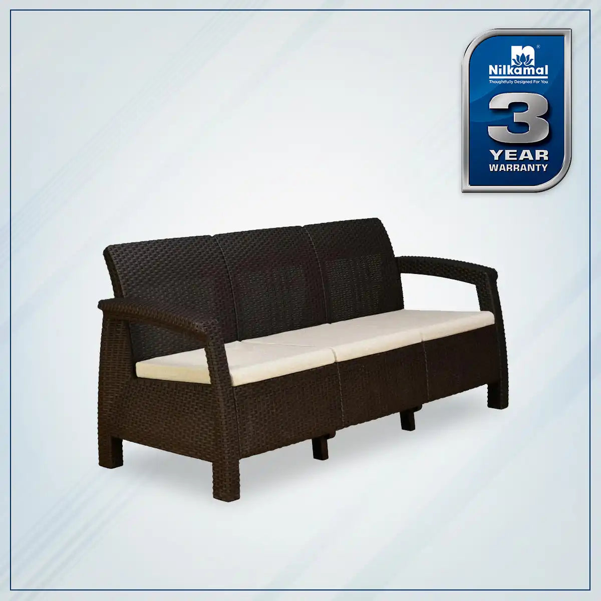 Nilkamal Goa Sofa Set with Cushion (3 Seater) - Nilkamal | VK Furniture & Electronics Mangalore