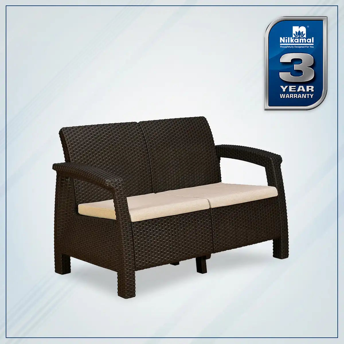 Nilkamal Goa Two Seater Plastic Sofa Set with Cushion - Nilkamal | VK Furniture & Electronics Mangalore