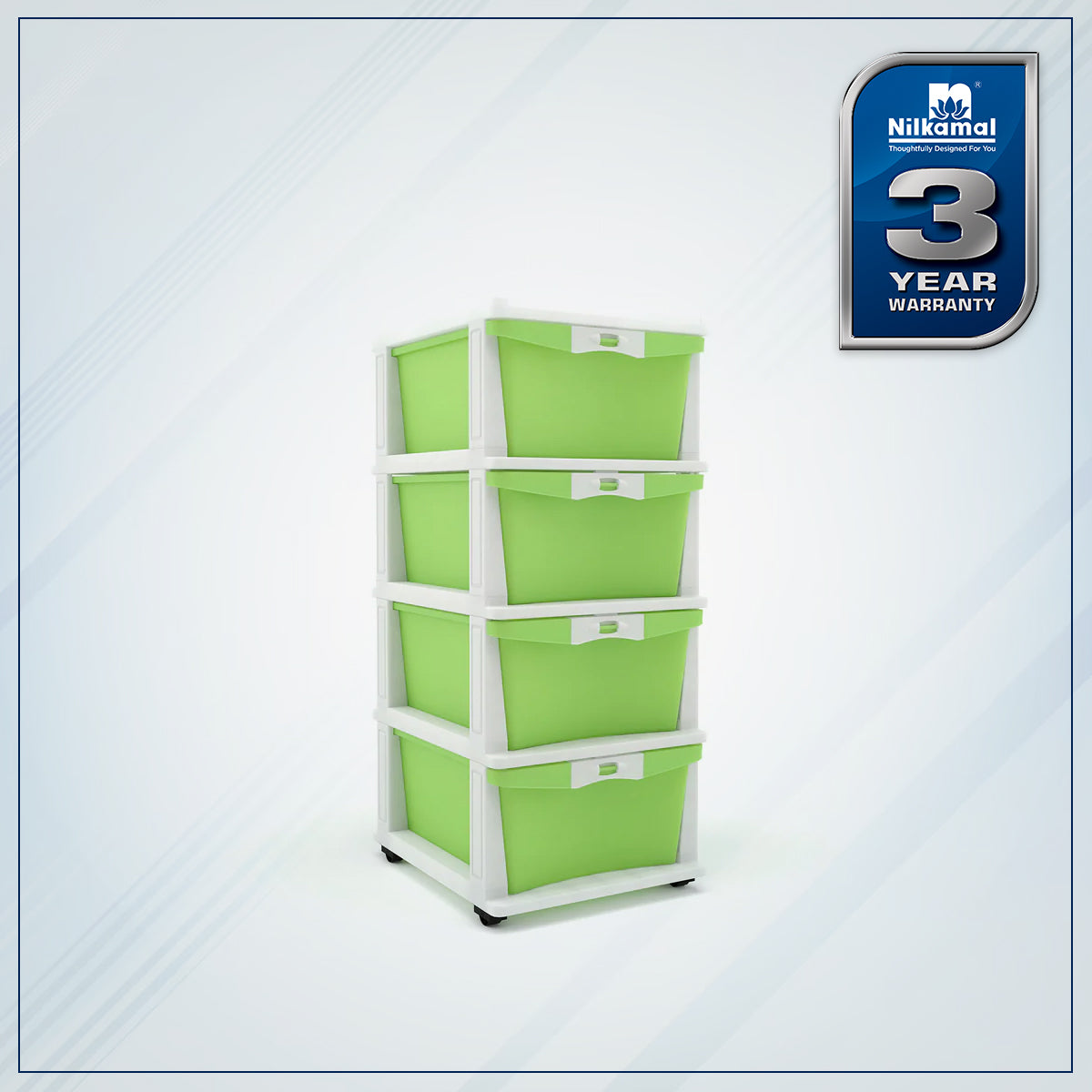 Nilkamal CHTR24 Four Layers Chest of Drawer (Cream and Pastel Green) - Nilkamal | VK Furniture & Electronics Mangalore
