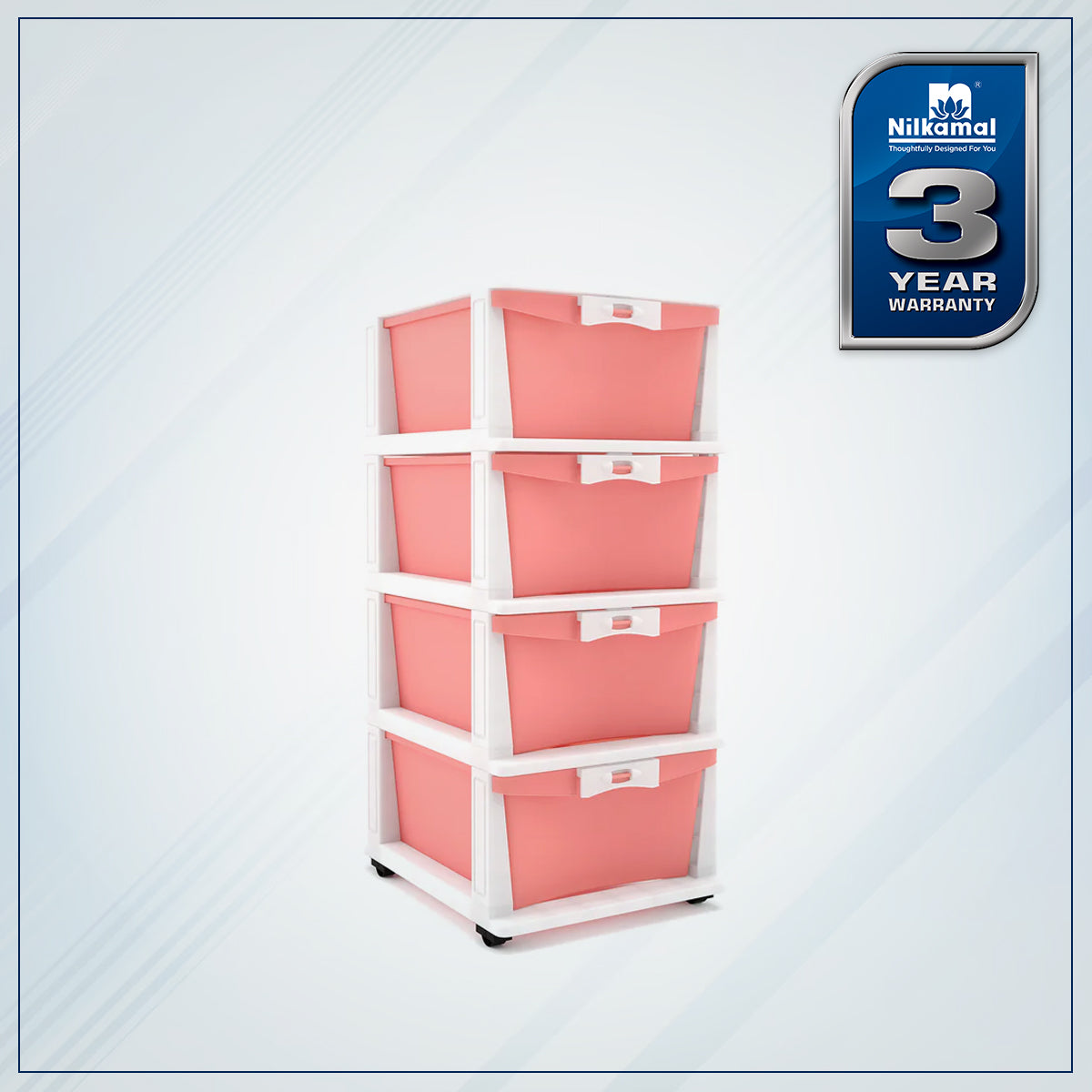 Nilkamal CHTR24 Four Layers Chest of Drawer (Pink and Cream) - Nilkamal | VK Furniture & Electronics Mangalore