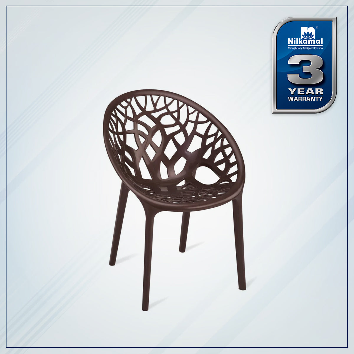 Nilkamal Crystal Polypropylene Premium Chair (Weather Brown) - Nilkamal | VK Furniture & Electronics Mangalore