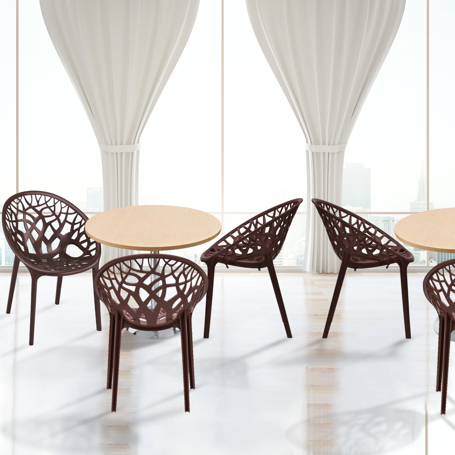 Nilkamal Crystal Polypropylene Premium Chair (Weather Brown) - Nilkamal | VK Furniture & Electronics Mangalore