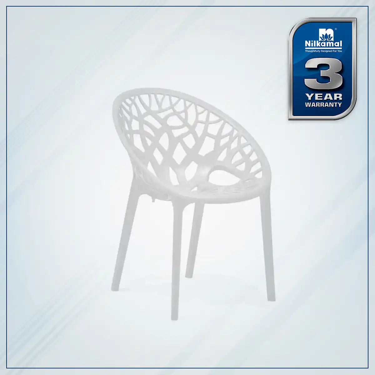 Nilkamal Crystal Polypropylene Premium Chair (Milky White) - Nilkamal | VK Furniture & Electronics Mangalore