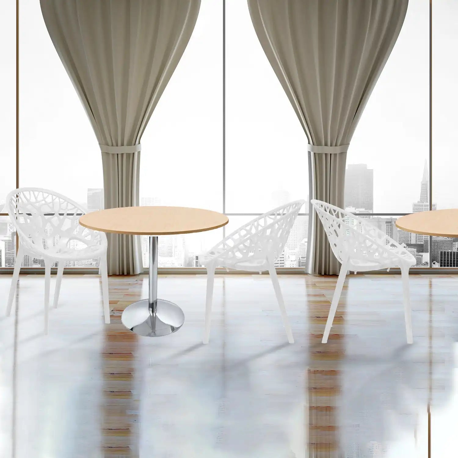 Nilkamal Crystal Polypropylene Premium Chair (Milky White) - Nilkamal | VK Furniture & Electronics Mangalore