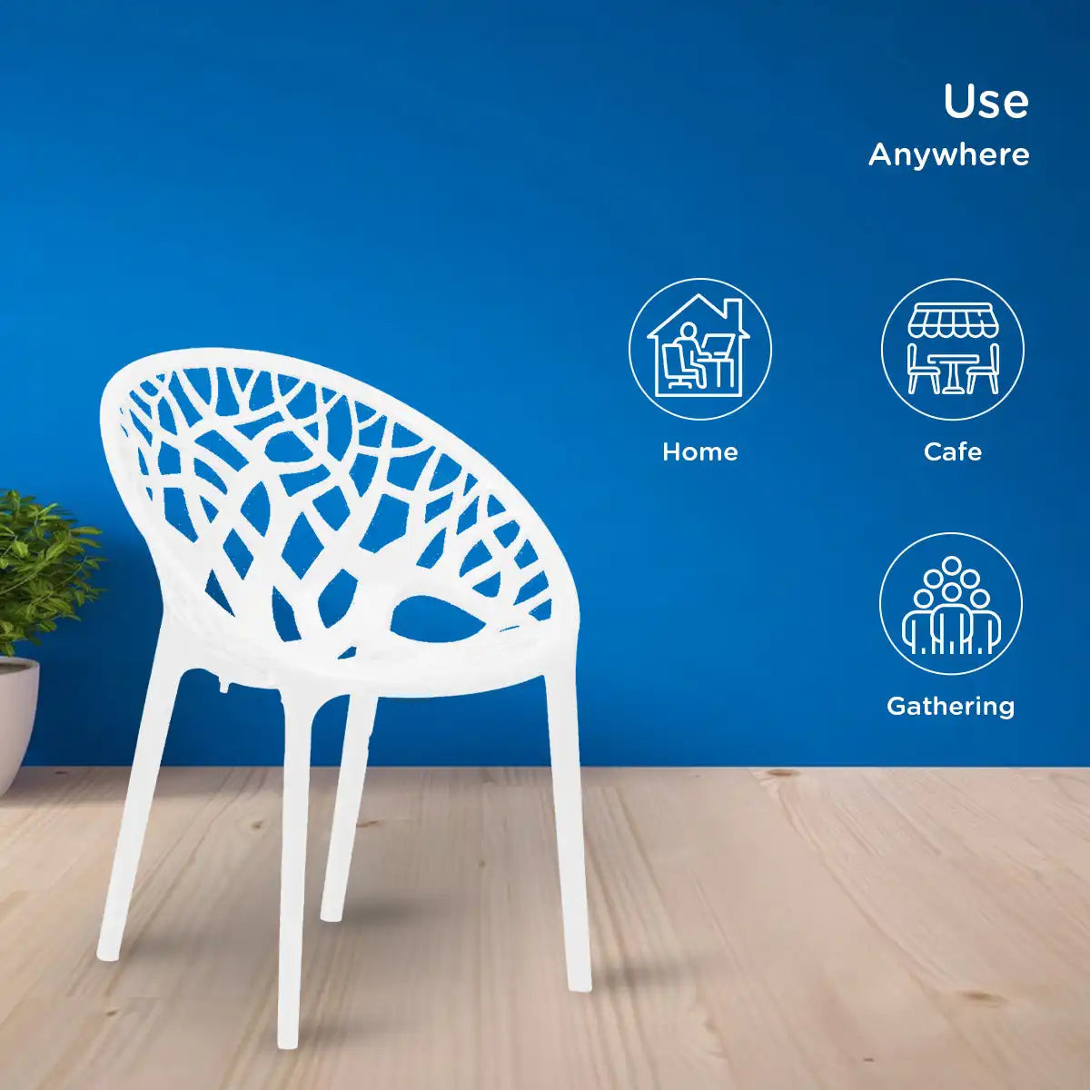 Nilkamal Crystal Polypropylene Premium Chair (Milky White) - Nilkamal | VK Furniture & Electronics Mangalore