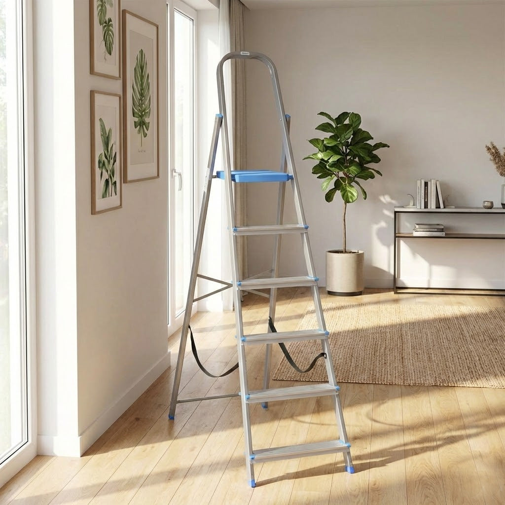 Nilkamal Rise 6 Step Steel Ladder (Grey)