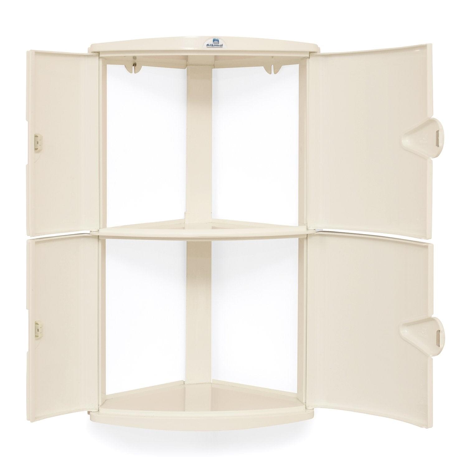 Nilkamal 2 Door Plastic Storage Corner Cabinet (Ivory) - Nilkamal | VK Furniture & Electronics Mangalore