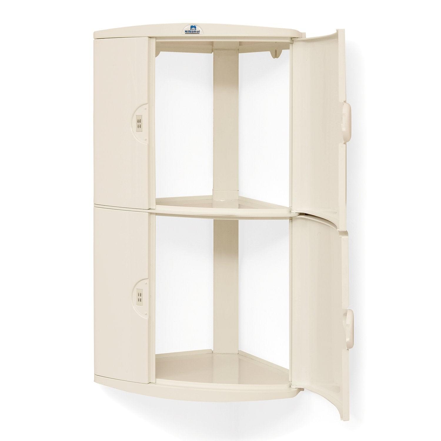 Nilkamal 2 Door Plastic Storage Corner Cabinet (Ivory) - Nilkamal | VK Furniture & Electronics Mangalore