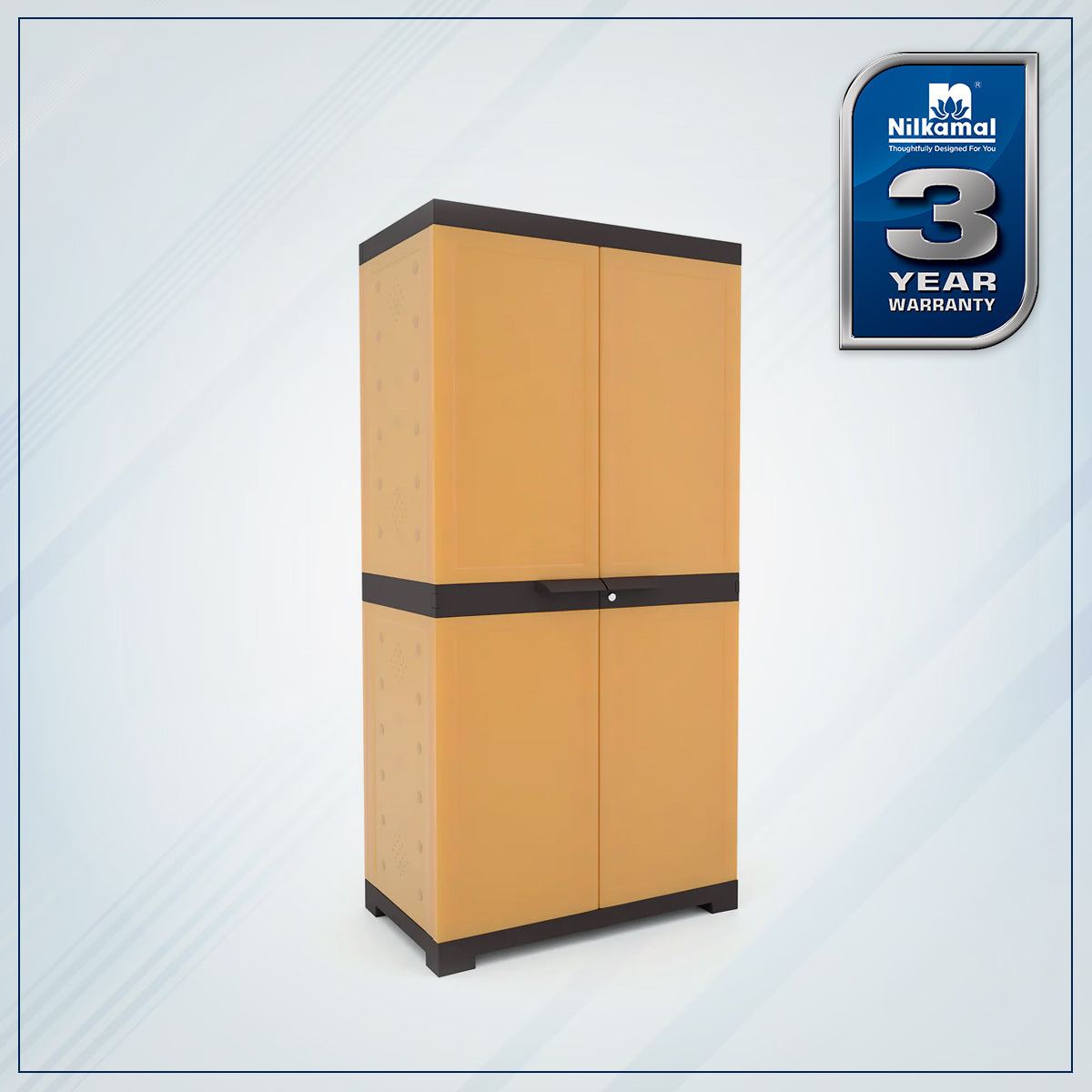 Nilkamal Freedom Mini 18 (FMSC18) Plastic Shoe Cabinet (Sandy Brown / Dark Brown) - Nilkamal | VK Furniture & Electronics Mangalore