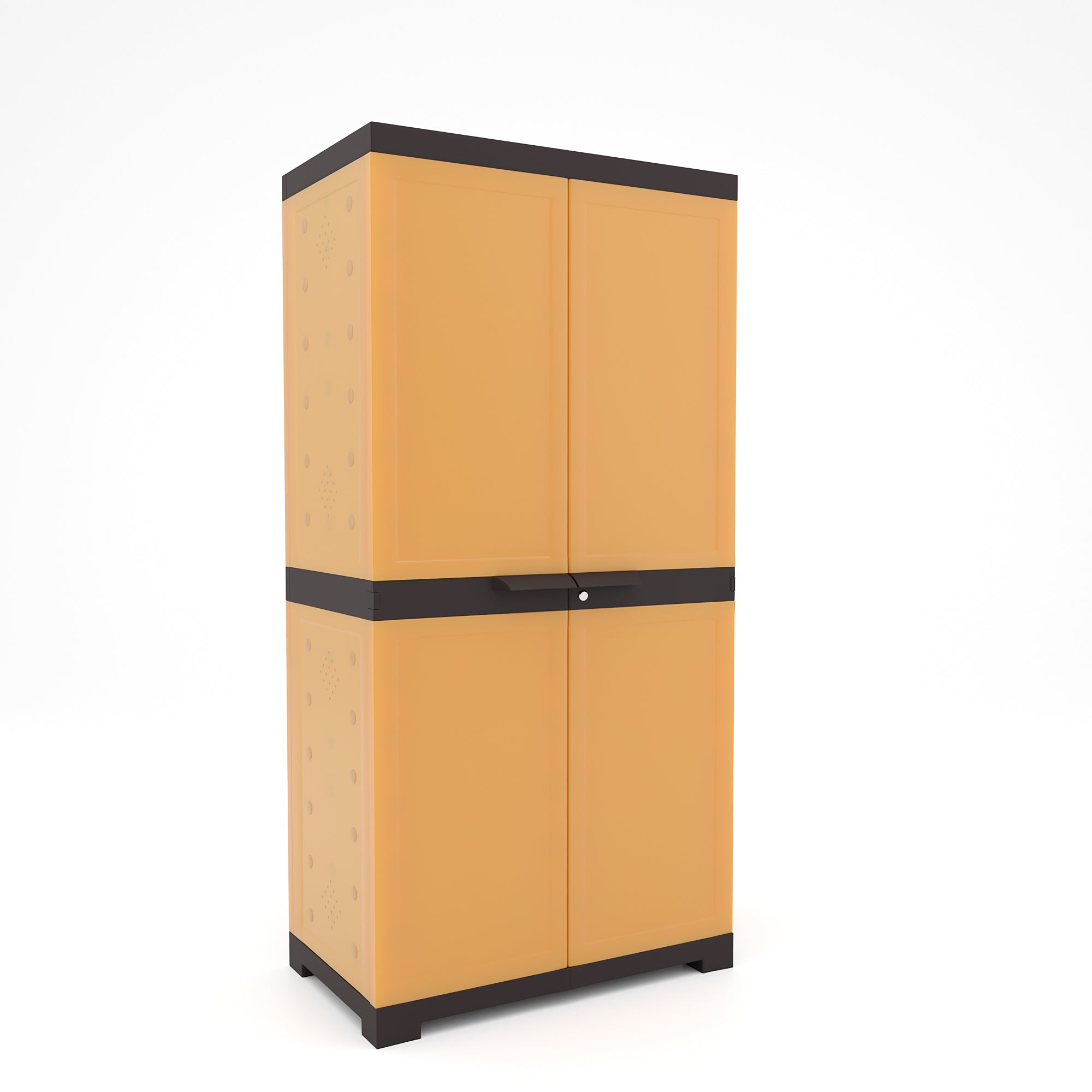 Nilkamal Freedom Mini 18 (FMSC18) Plastic Shoe Cabinet (Sandy Brown / Dark Brown) - Nilkamal | VK Furniture & Electronics Mangalore