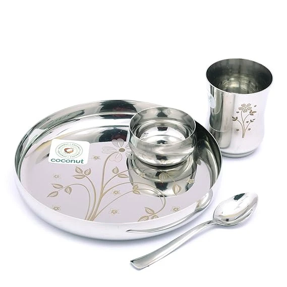 Stainless Steel Kids Laser Dinner Set - VK Furniture | VK Furniture & Electronics Mangalore