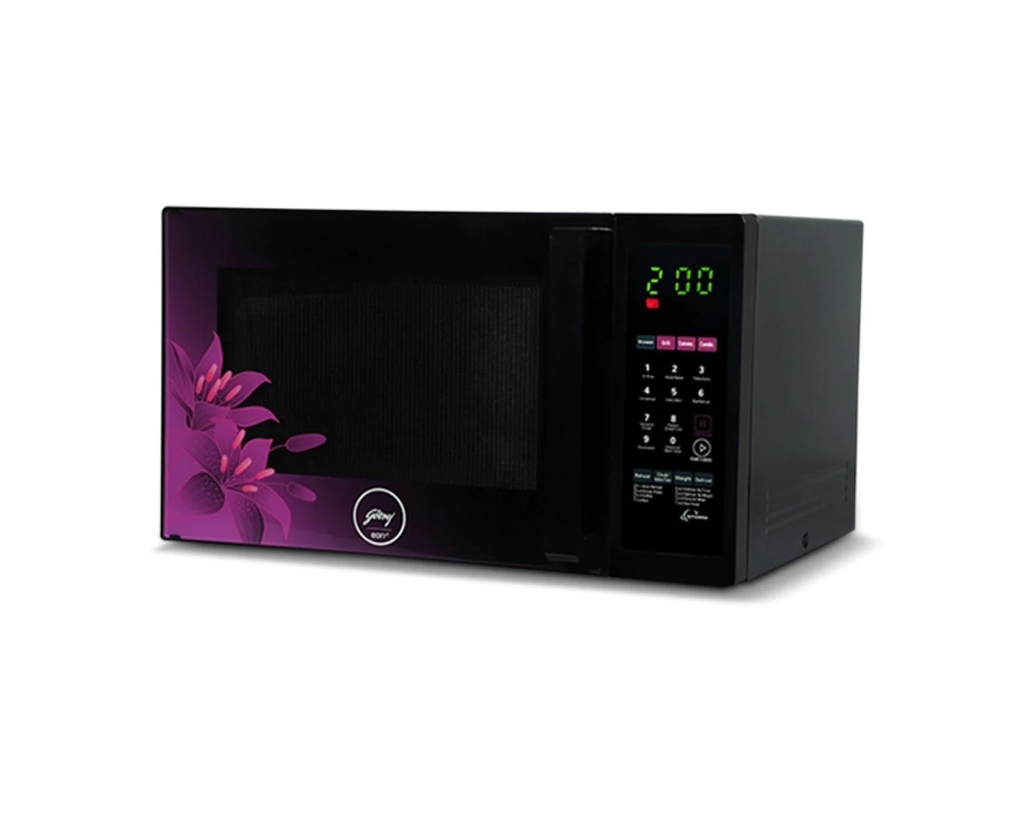 GODREJ MICRO WAVE OVEN GME 734 CR1 PM 34LTR VIOLET FLORAL - VK Furniture | VK Furniture & Electronics Mangalore